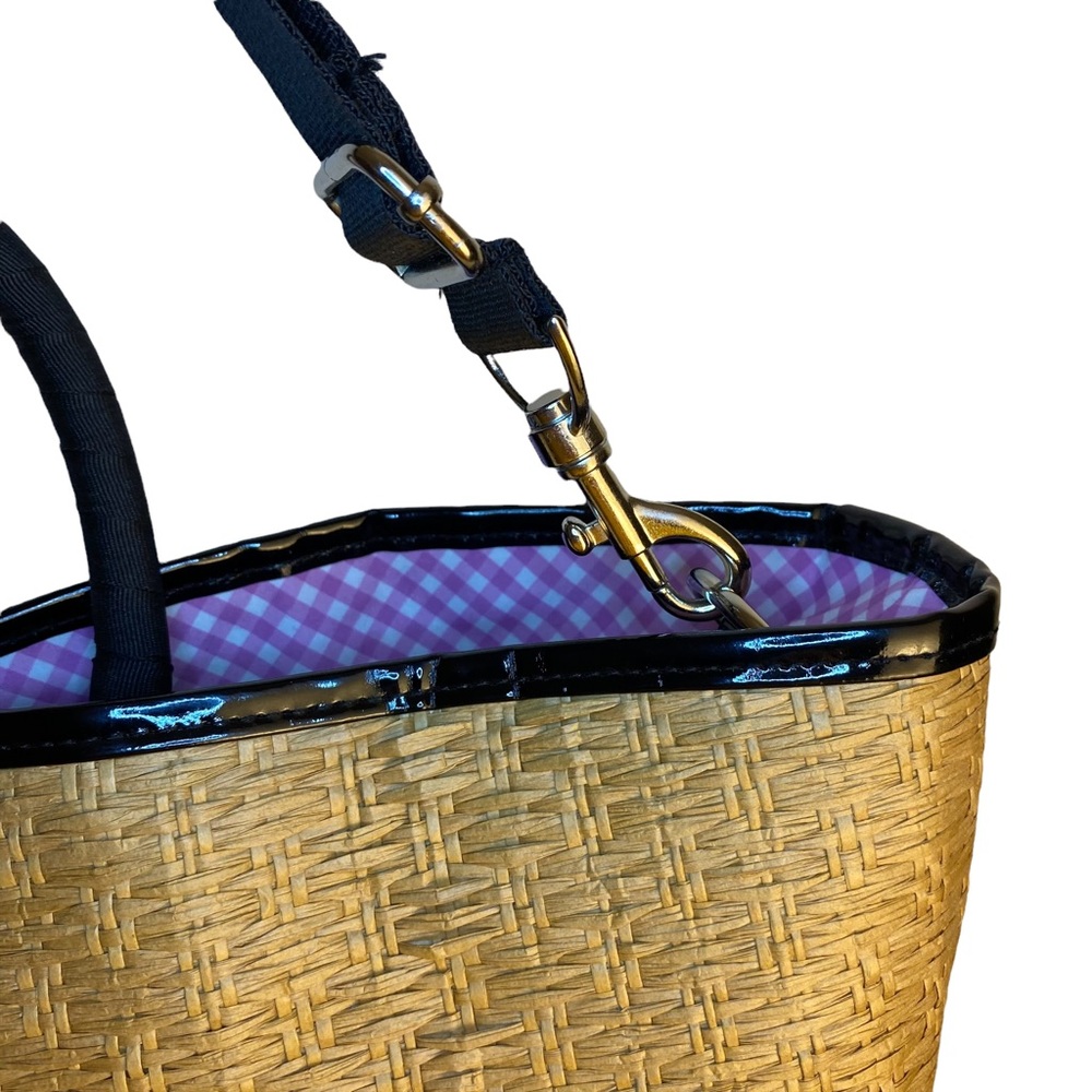 Woven Straw Tote Bag with Decorative Bow - Picture 10 of 11